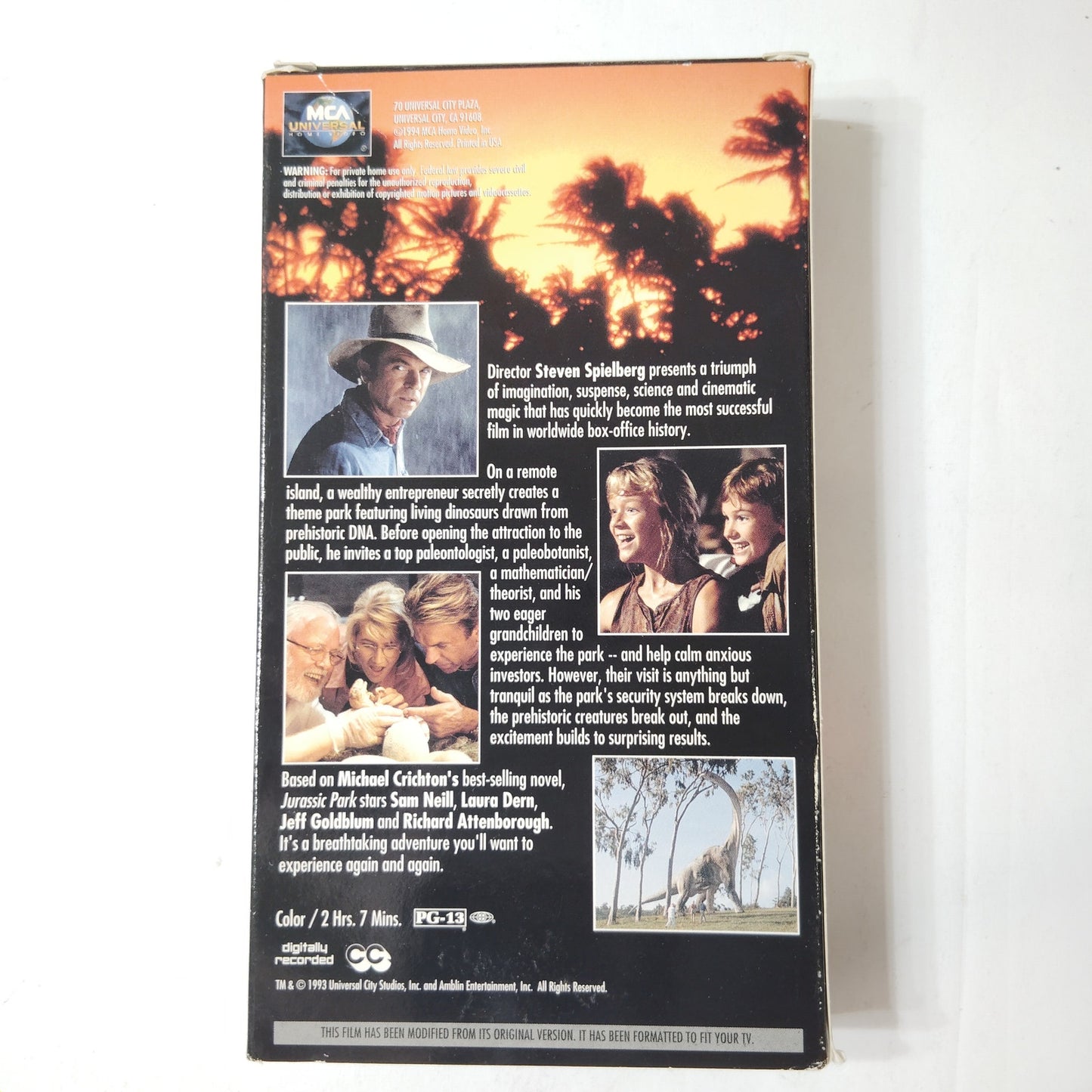 Jurassic Park VHS 1994 Steven Spielberg Dinosaur Adventure