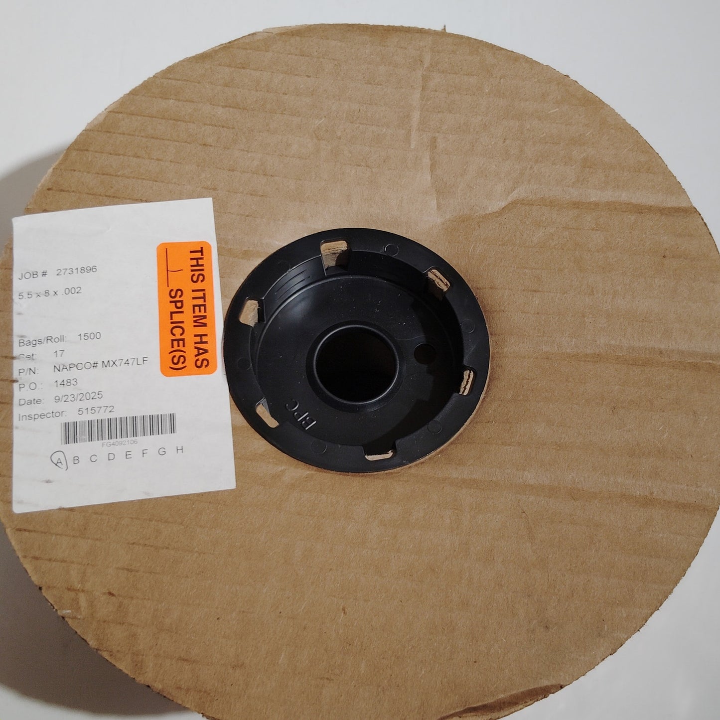Napco MX747LF Clear EZ Bags - 1 Roll 1500 Count - 5.5 x 8 in .002 - FG4092106