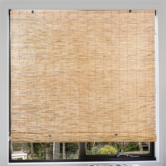 Forever Bamboo 48" × 72" Cordfree Bamboo Reed Roll‑Up Shade – Light Filtering