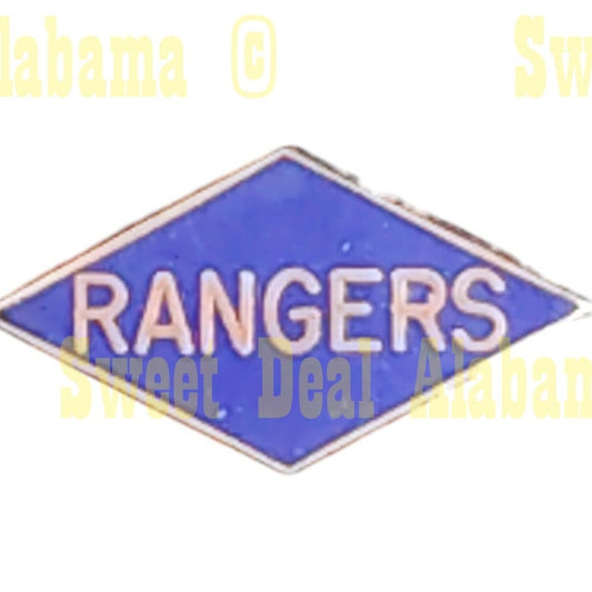 Vintage Army Rangers Tab Diamond Hat, Lapel Novelty Collectors Pin 1"W x 1/2"H