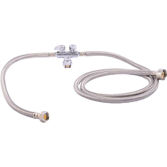 SharkBite 1/2 Inch Push to Connect x 3/4 Inch FHT 60 Inch Dishwasher x 1/2 Inch FIP 30 Inch Brass Faucet Installation Kit, 26039, NIP