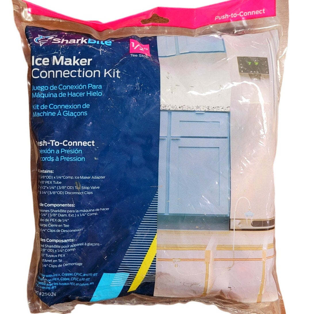 SharkBite Ice Maker Connection Kit, Push to Connect Brass Plumbing Fittings, PEX Pipe, Copper, CPVC, PE-RT, 25024, NIP