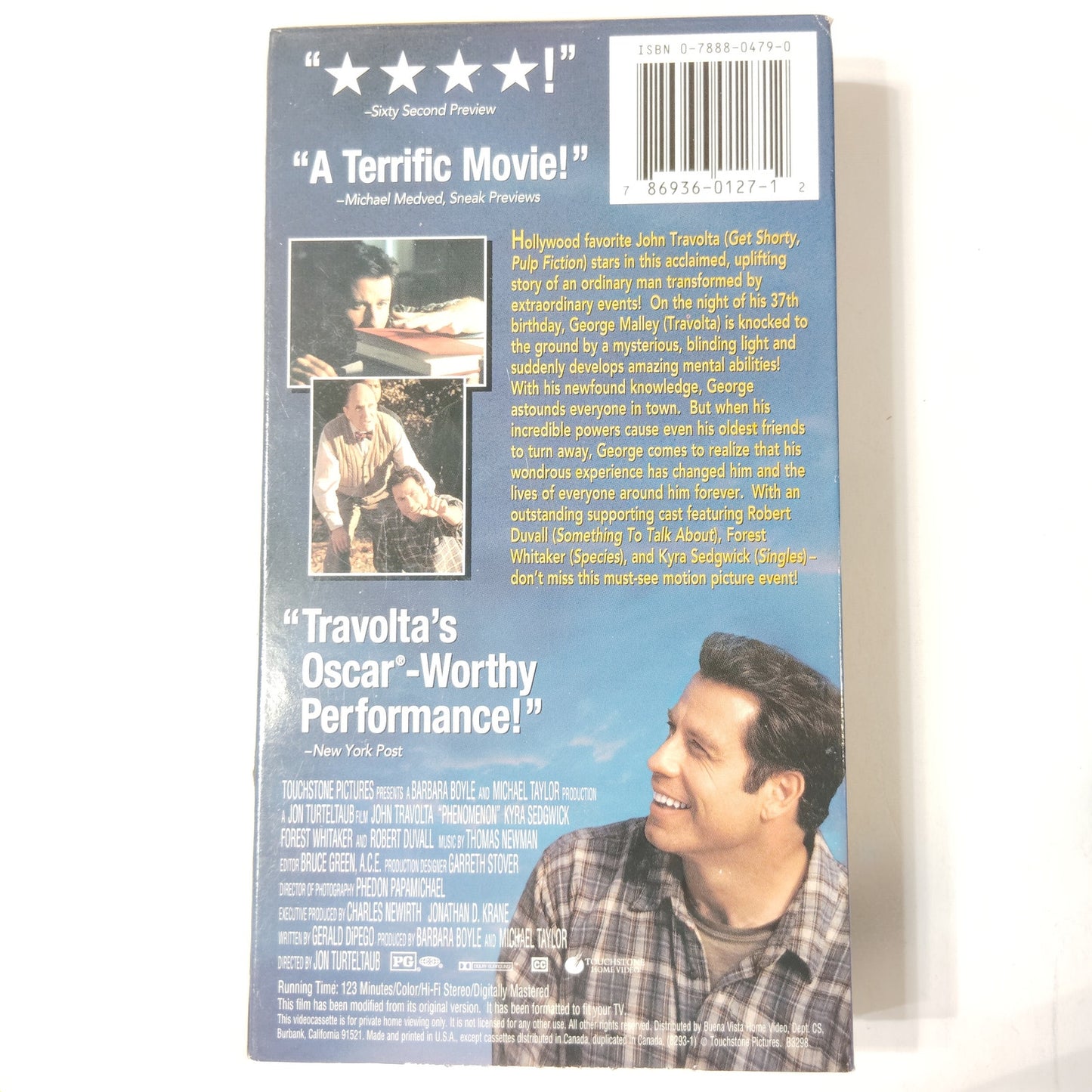 Phenomenon VHS 1996 John Travolta Fantasy Drama, Touchtone Pictures