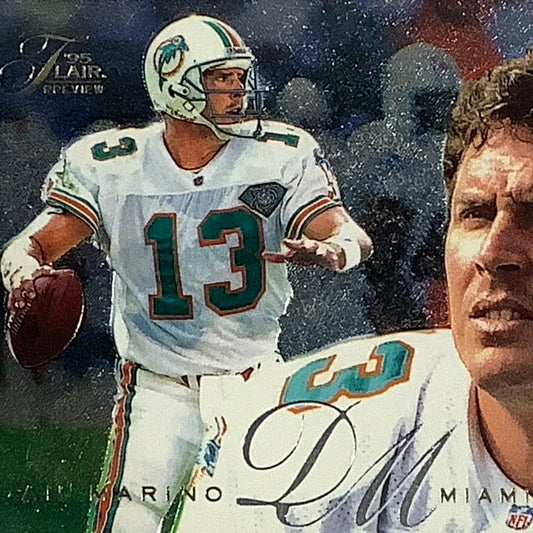 Dan Marino, Miami Dolphins, NFL Fleer 95 Flair Preview, 1995 Card 18, EX/NM