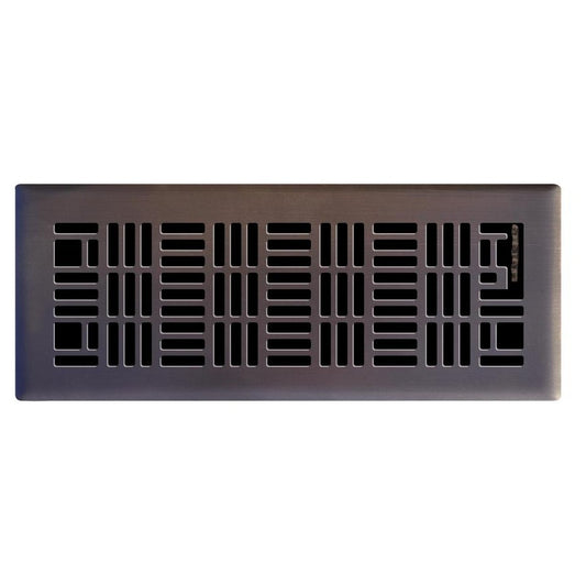 Hampton Bay Art Nouveau 4 in. X 12 in. Steel Floor Register in Oil Rubbed Bronze