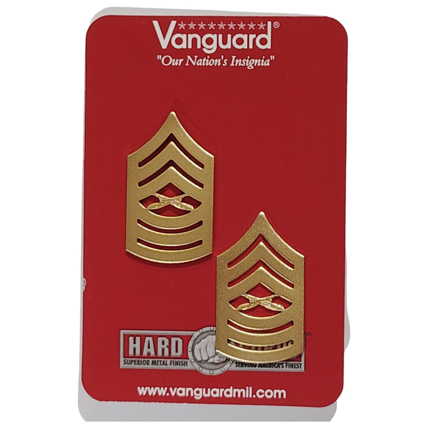 Vanguard Marine Corps Chevron – Master Sergeant – Satin Gold – 7/8" x 1-1/2"