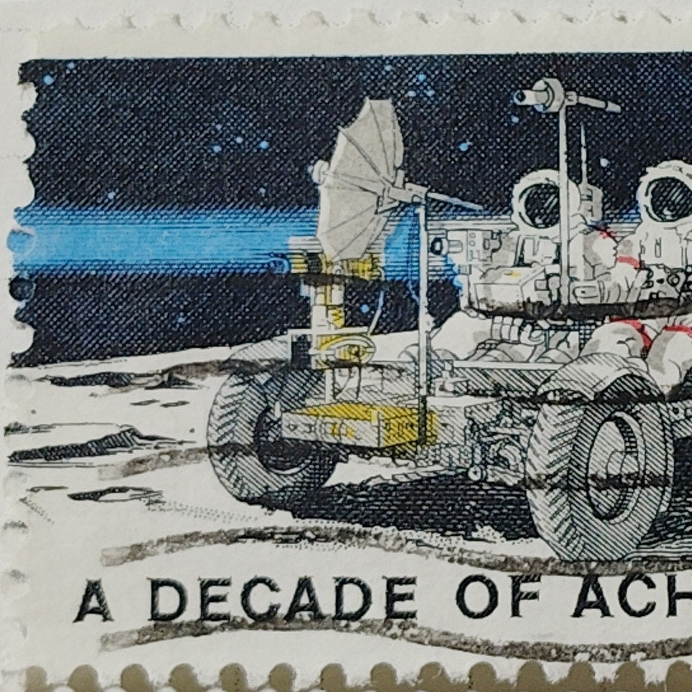 1971 US Postage Stamp Scott #1435 8c Space Decade of Achievement Rover Used