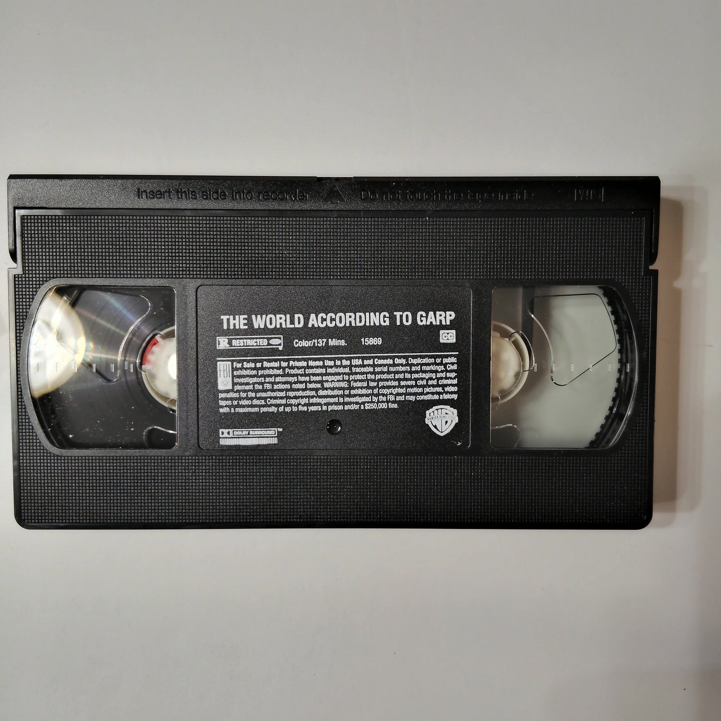 The World According to Garp VHS 1998 1982 Robin Williams Warner Drama Comedy