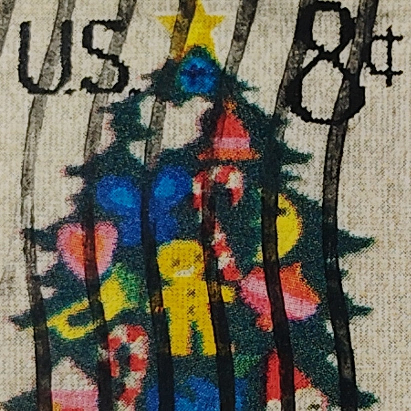 1973 US Postage Stamp Scott #1508 8c Needlepoint Christmas Tree Used Canceled