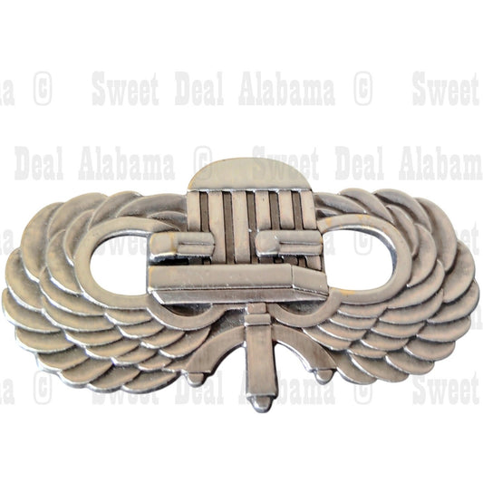 Chairborne Wings Pin, Metal, Satin Pewter Finish, Double Pin Back, 2.25" x 1.25"