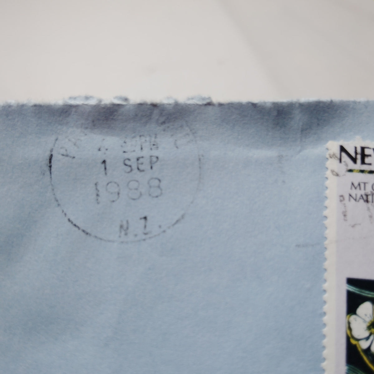 1988 New Zealand Aerogramme 80c Mt Cook Stamp Air Mail Postmarked Cover