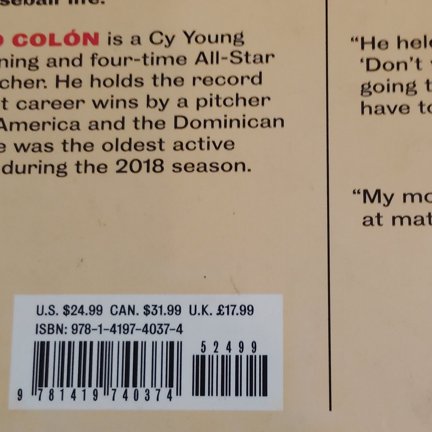 Big Sexy: In His Own Words - Bartolo Colón Hardcover, Like New Condition