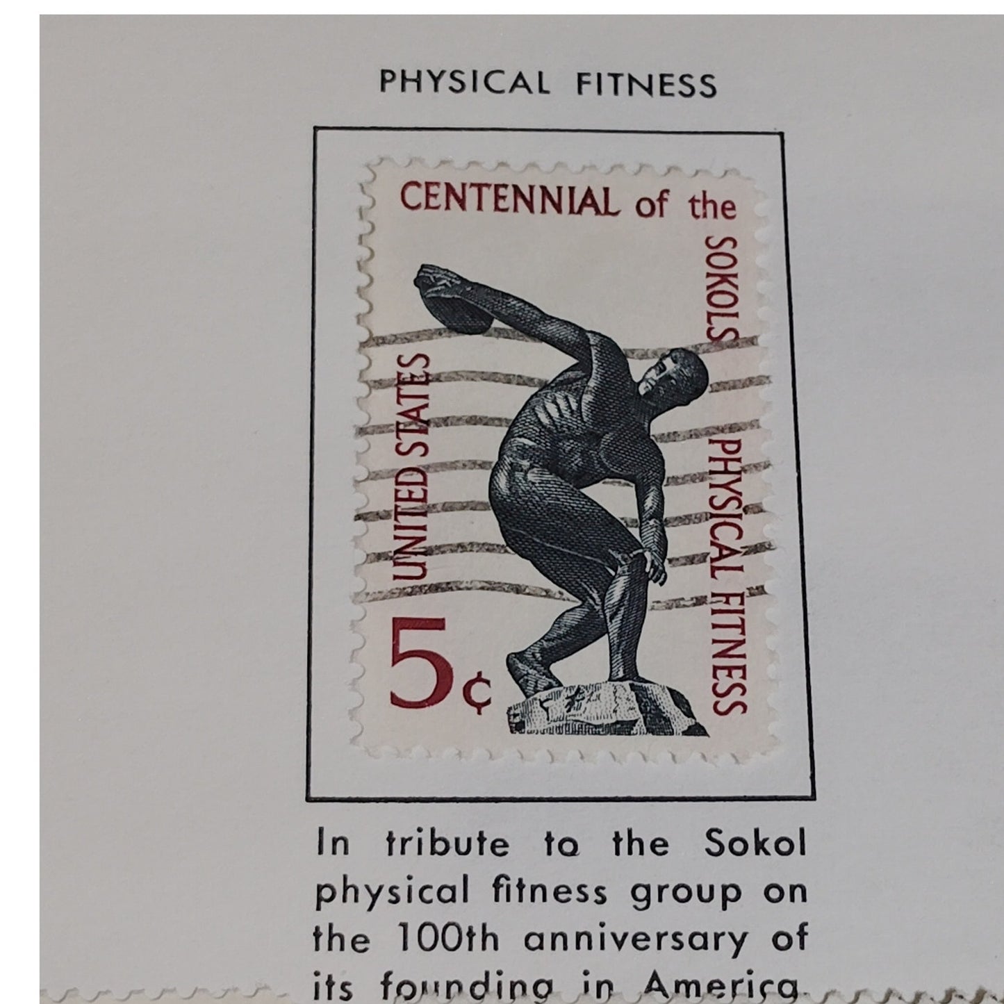 1965 Scott #1262 – 5¢ Physical Fitness / Sokol Centennial – Canceled