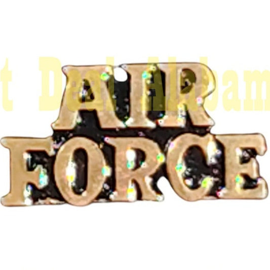 Text "Air Force" USAF Hat, Lapel, Vest Novelty Collectors Pin 1"W x 9/16"H