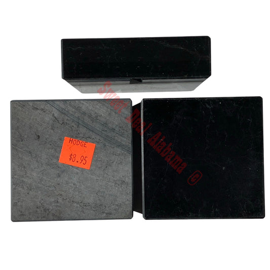 Lot of 3 Marble Bases, 3" Sq. x 3/4"H, Black
