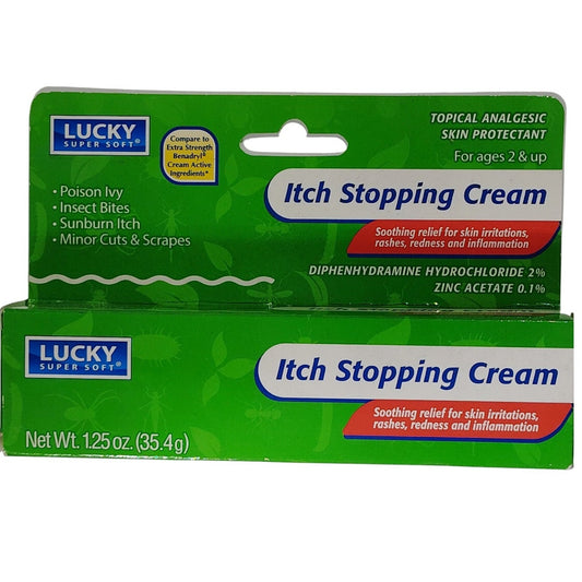 Lucky Super Soft Itch Stopping Cream – 1 oz – Diphenhydramine – Exp. 12/2026