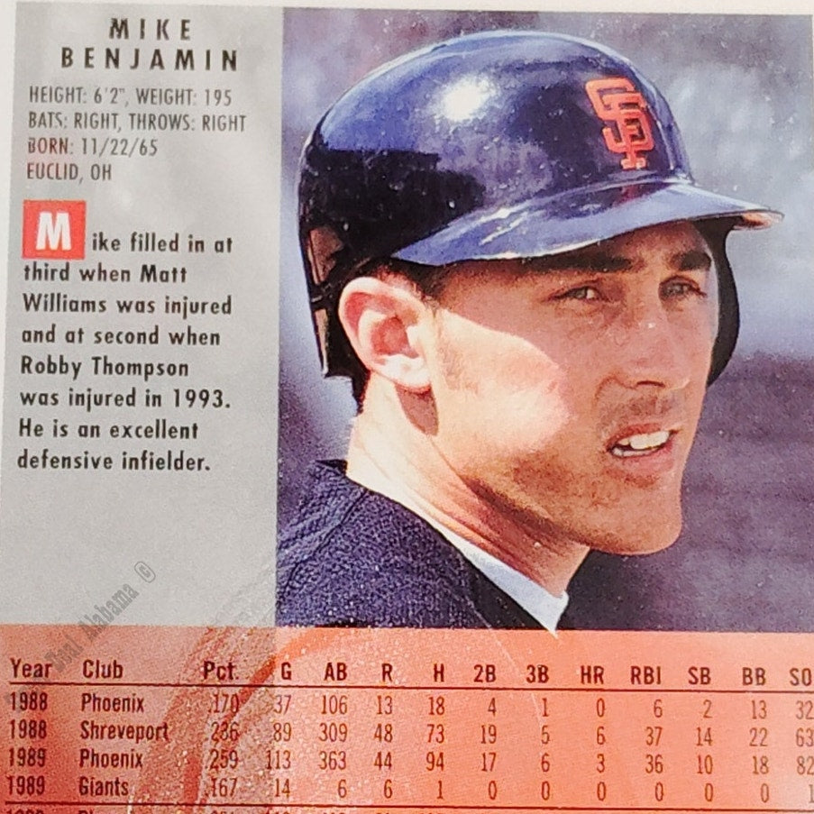 Mike Benjamin, San Francisco Giants, #681, 1994 Fleer Baseball Collector's Card