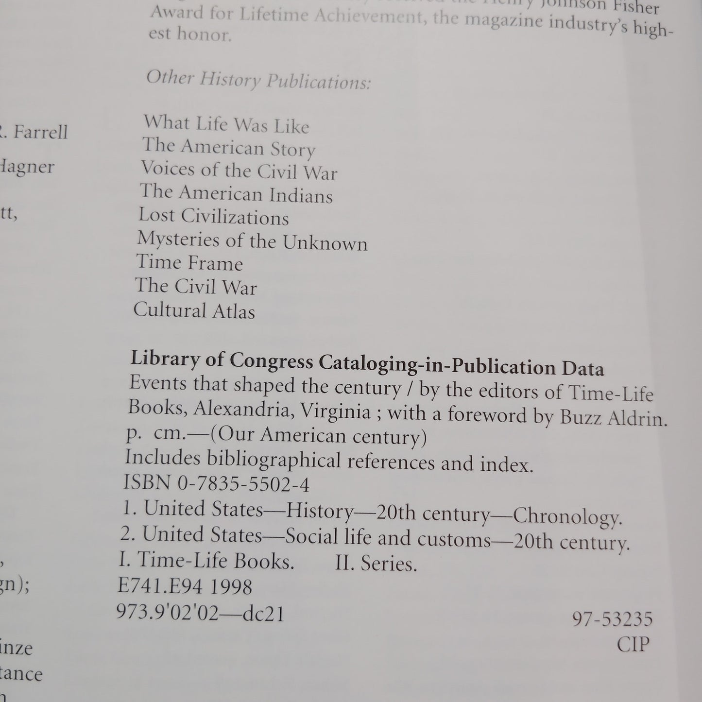 Events That Shaped the Century Our American Century Time Life Books 1999 HC, LN