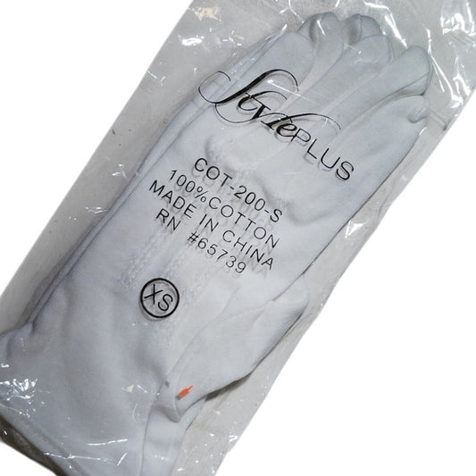 StylePlus White Cotton Gloves – Slip-On, Size X-Small, COT-200-XS