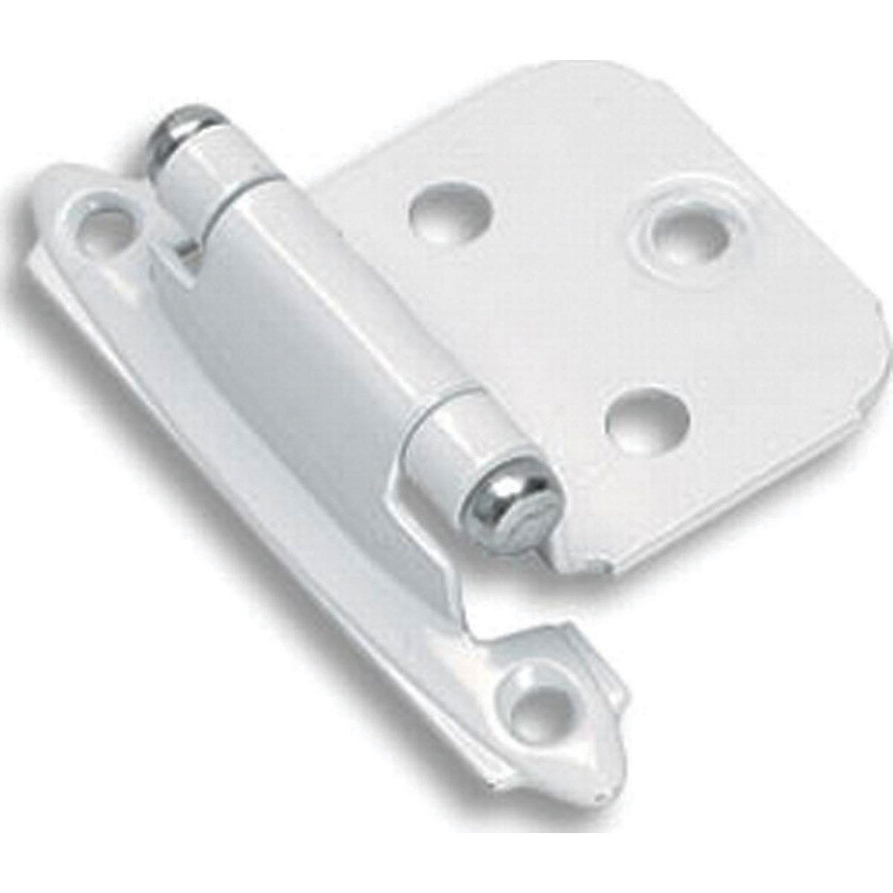 Amerock BP3429 Cabinet Door Hinges – Surface Mount – Self‑Close – White – 1 Pair