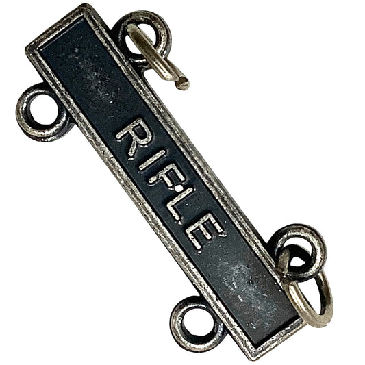 Military Qualification Bar, Rifle, 1/2"H x 1"W, Silver w/ Black Background