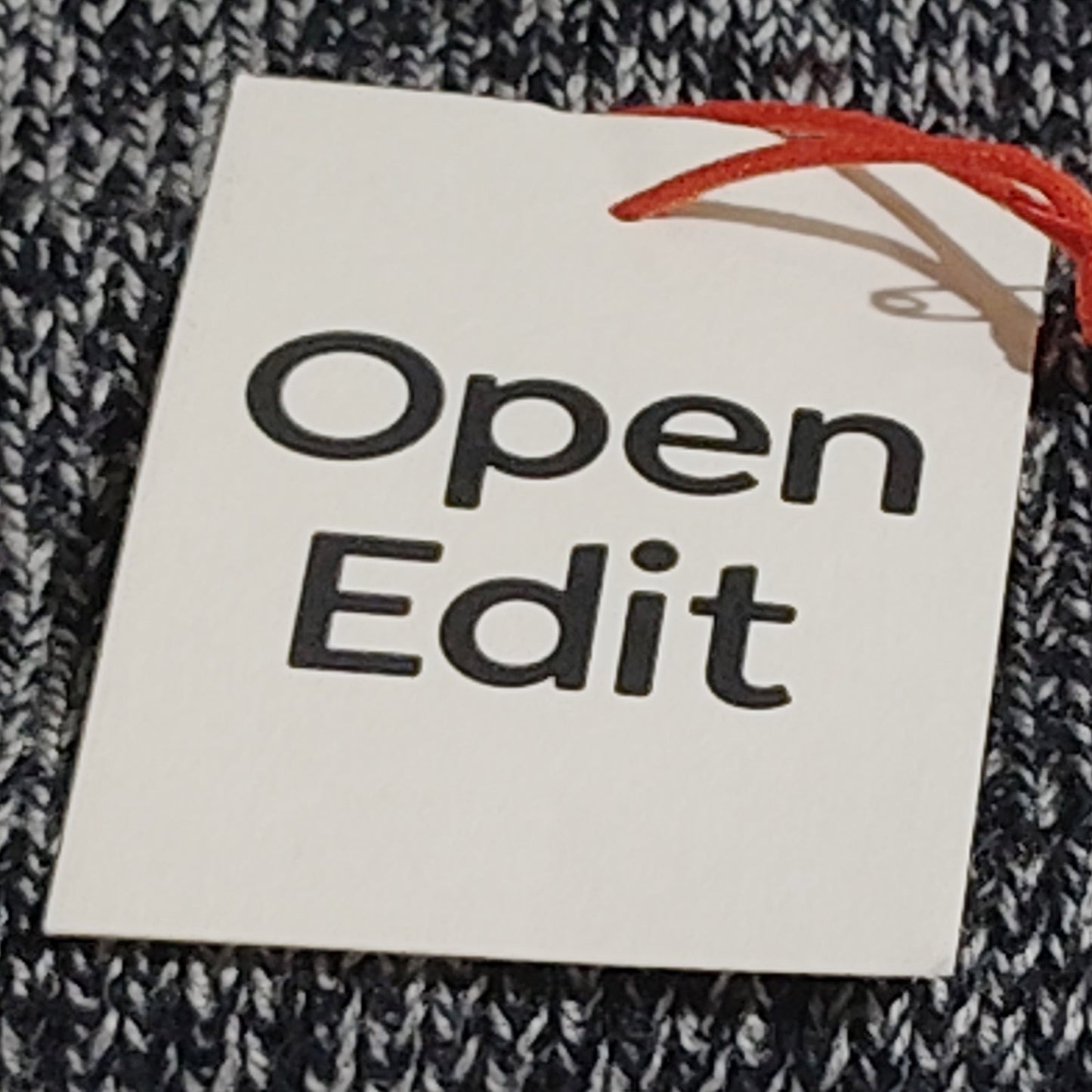 Open Edit Marled Recycled‑Blend Beanie – Black Combo – Soft Knit Winter Hat NWT