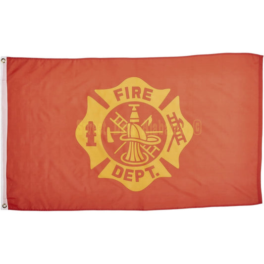 Fire Department Flag, 3 Ft. x 5 Ft. 100D Poly Flag, Brass Grommets