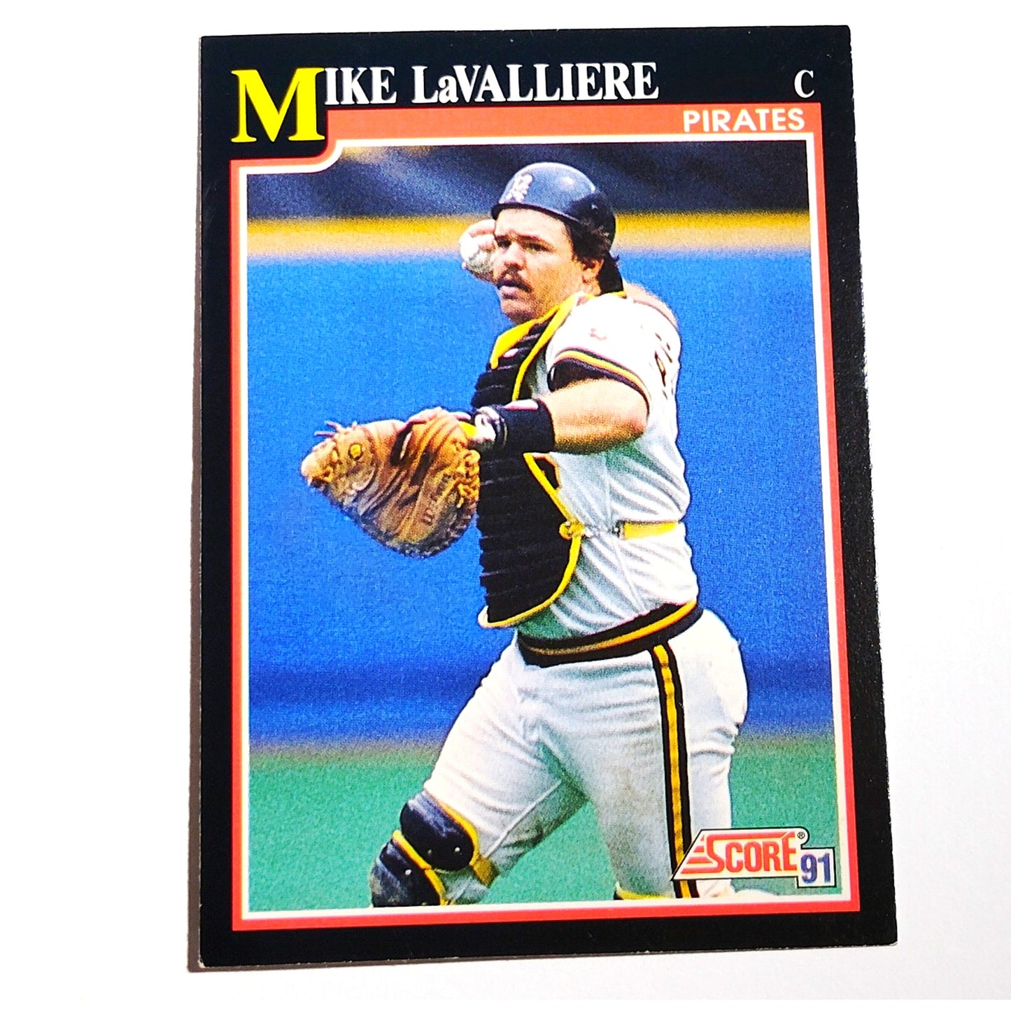 1991 Score Mike LaValliere #222 Pittsburgh Pirates Catcher MLB Baseball Card NM