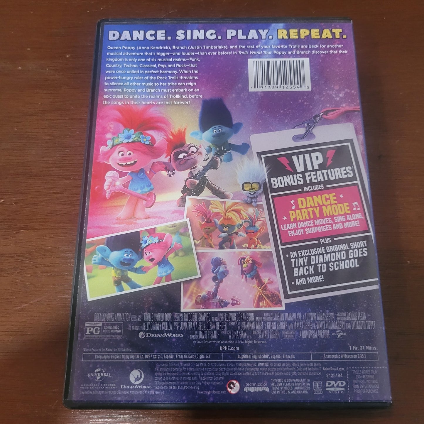 Trolls World Tour DVD 2020 Dance Party Edition Animated Family Musical Comedy