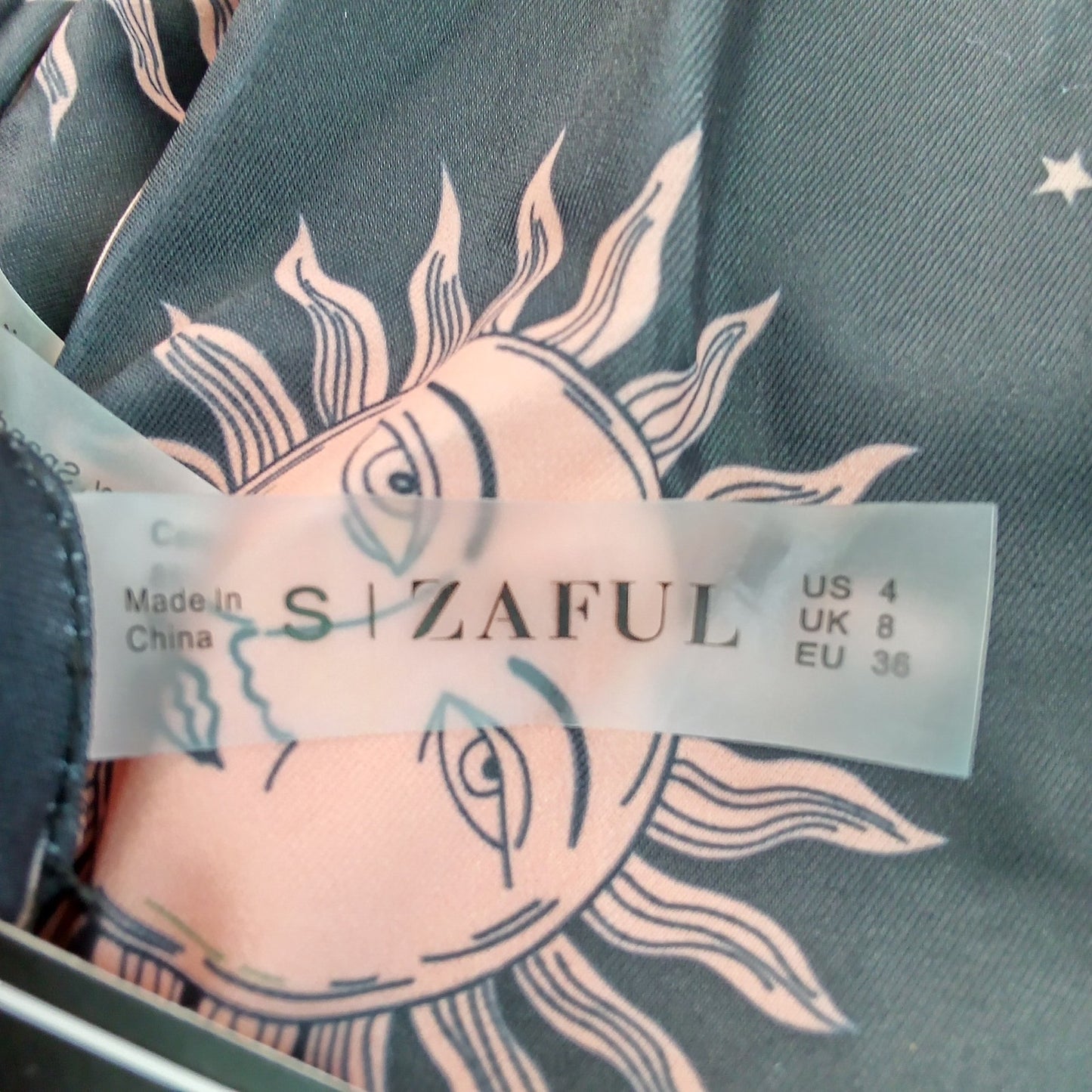 Zaful Celestial Sun Moon High Waist Bikini Bottoms Women’s Small (US 4) Retro