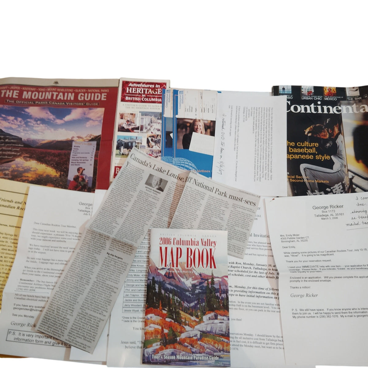 2006 Canadian Rockies Columbia Valley Map Book & Vintage Travel Guides Lot