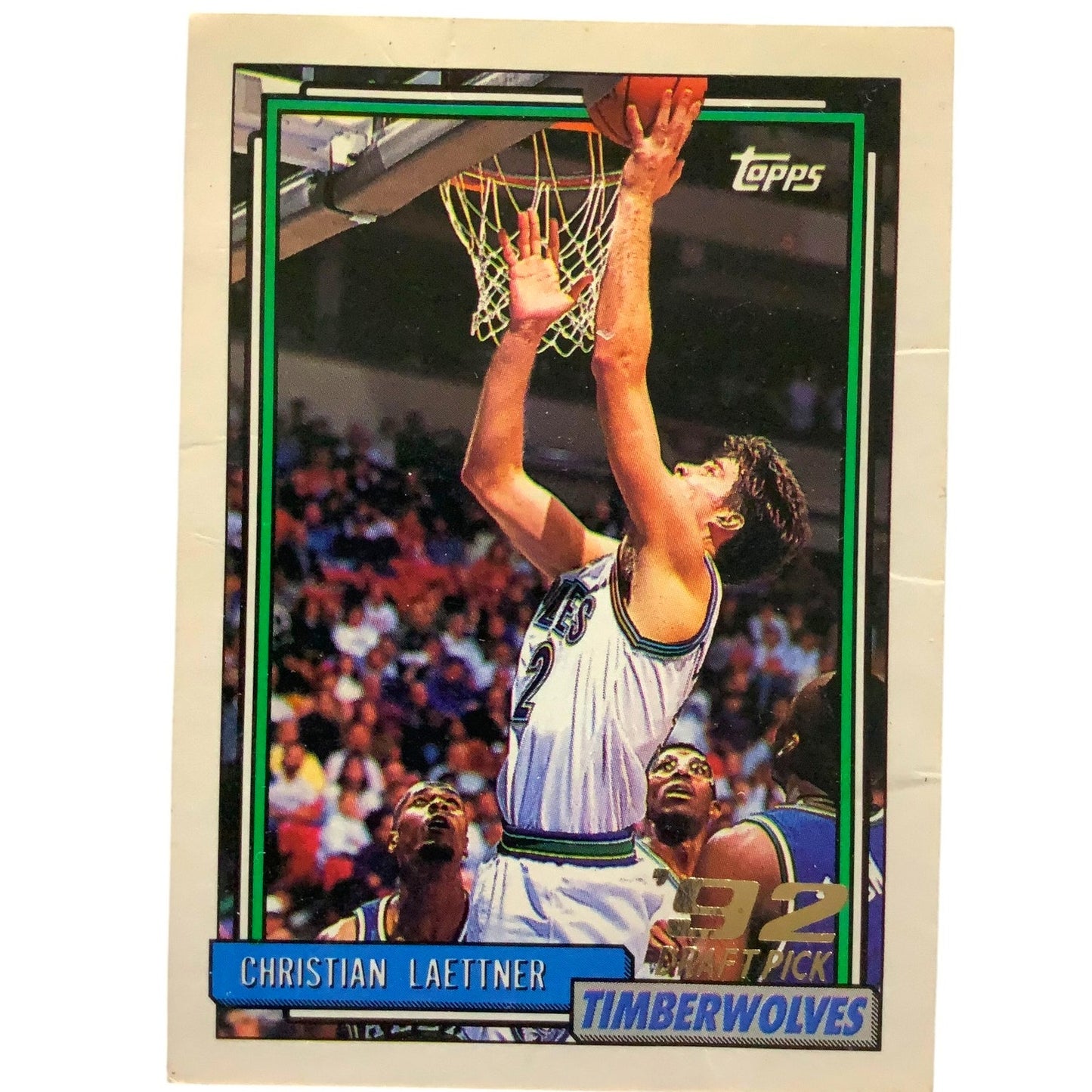 Christian Laettner, Minnesota Timberwolves, 1993 Topps Collector's Card 334, EXC