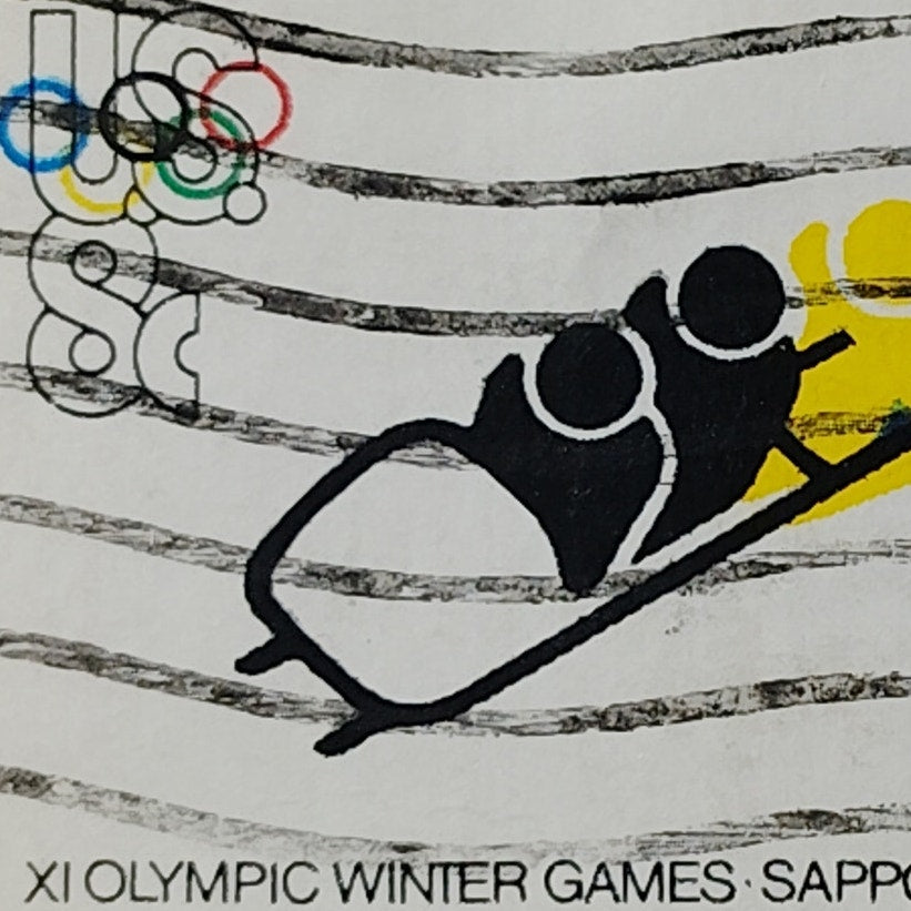 1972 US Postage Stamp Scott #1461 8c Sapporo Winter Olympics Bobsled Used