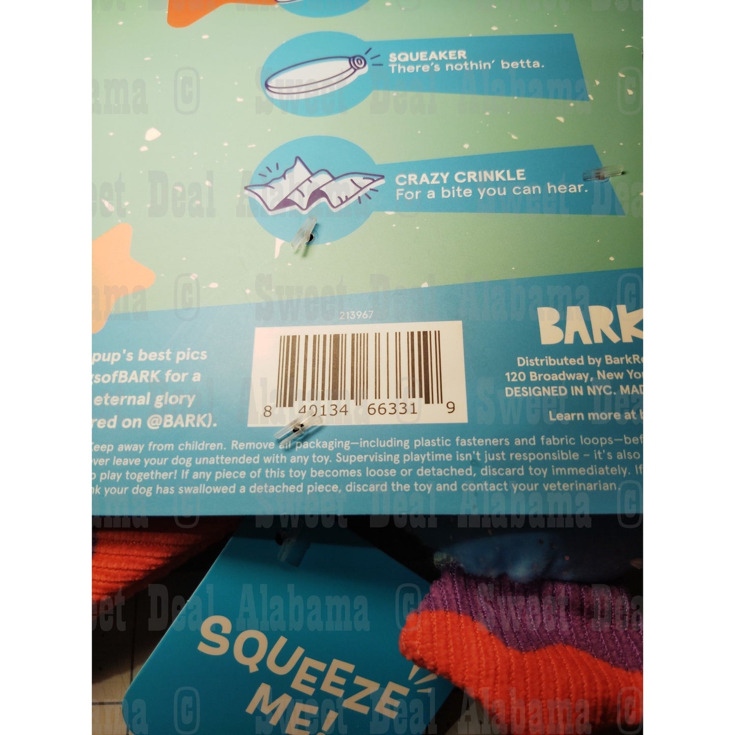 Bark Thrash It! Under The Seams Fish Soft Toy for Small Dogs