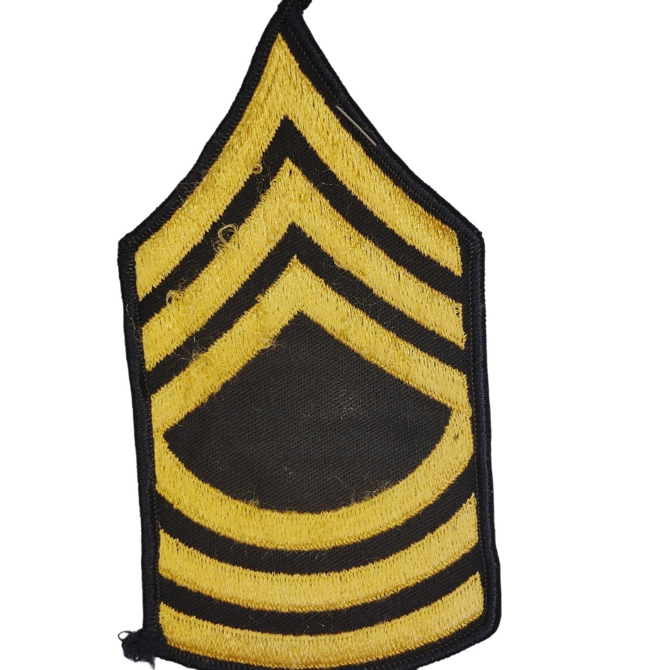 US Army Master Sergeant MSG E‑8 Gold on Green Rank Chevron 3" × 5‑7/8"