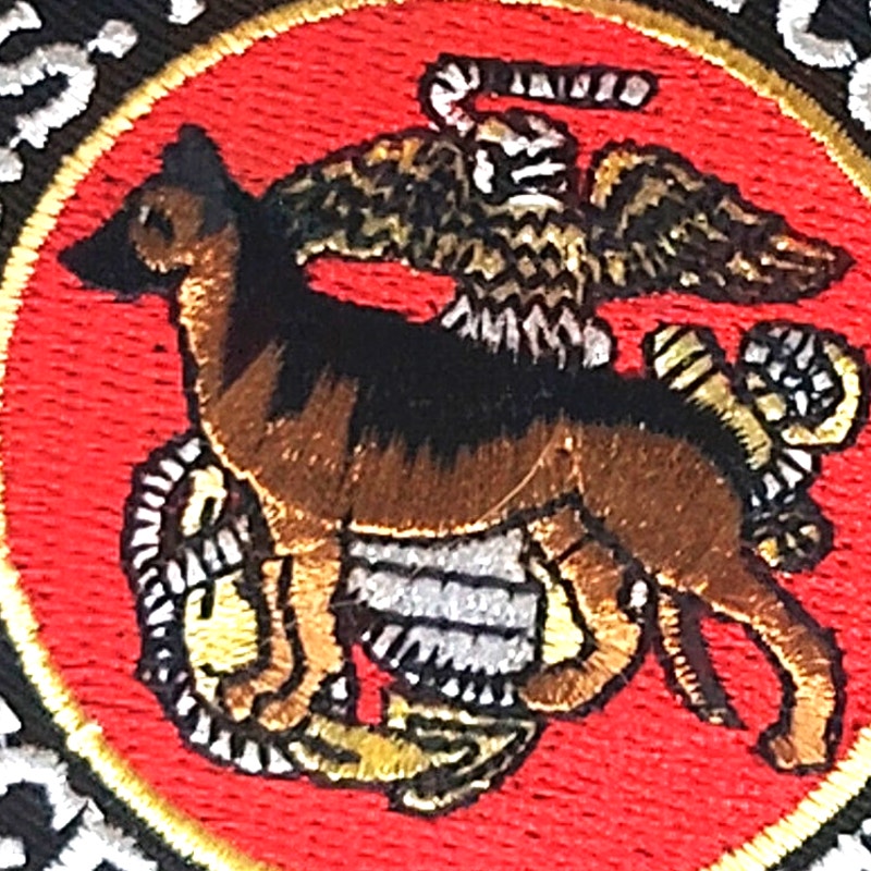 USMC Police Canine Team Patch 3‑1/2" Round Novelty Patch