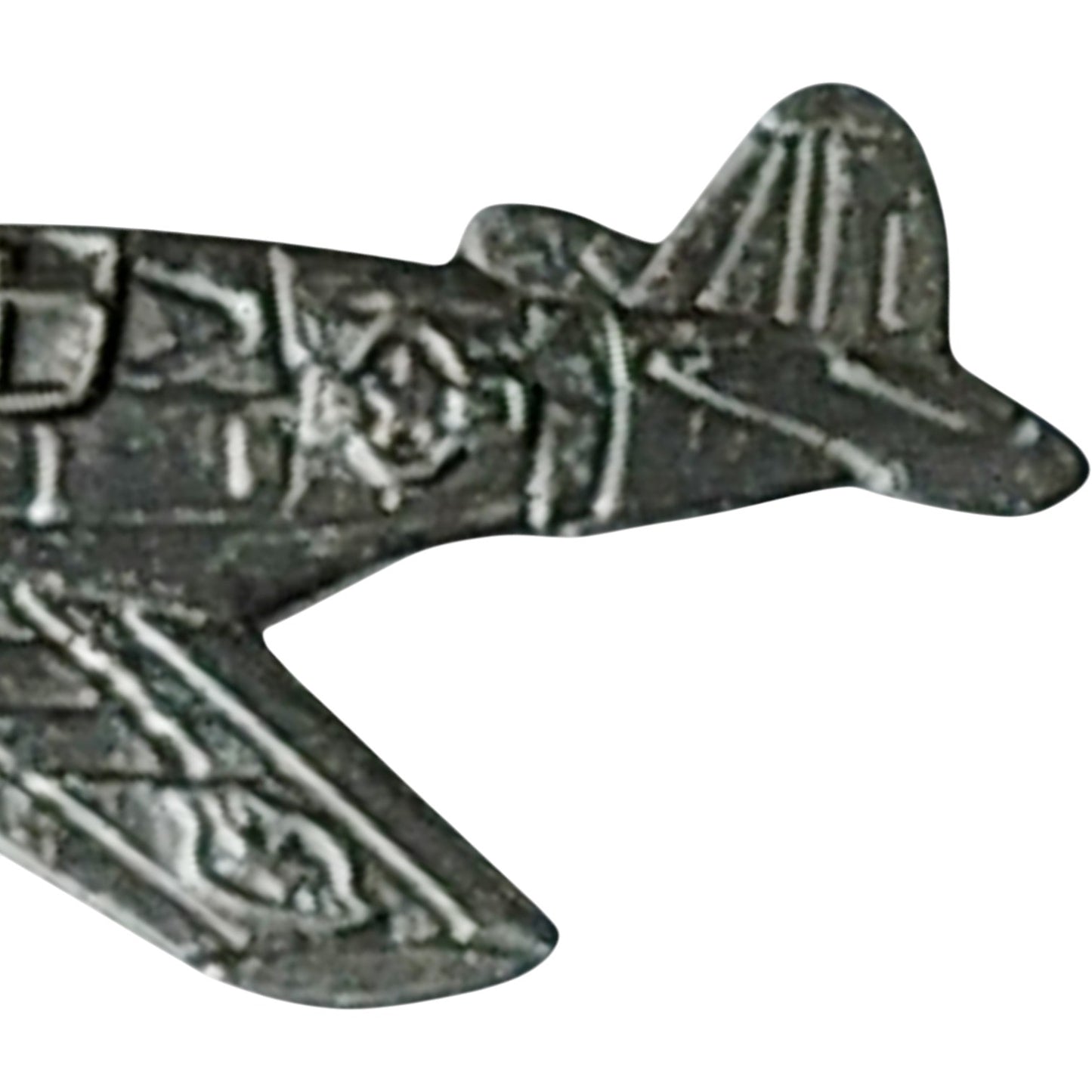 P-40 Warhawk Hat, Lapel, Brooch Pin – Patinated Silver, 1-1/2" x 5/8", Military Clutchback