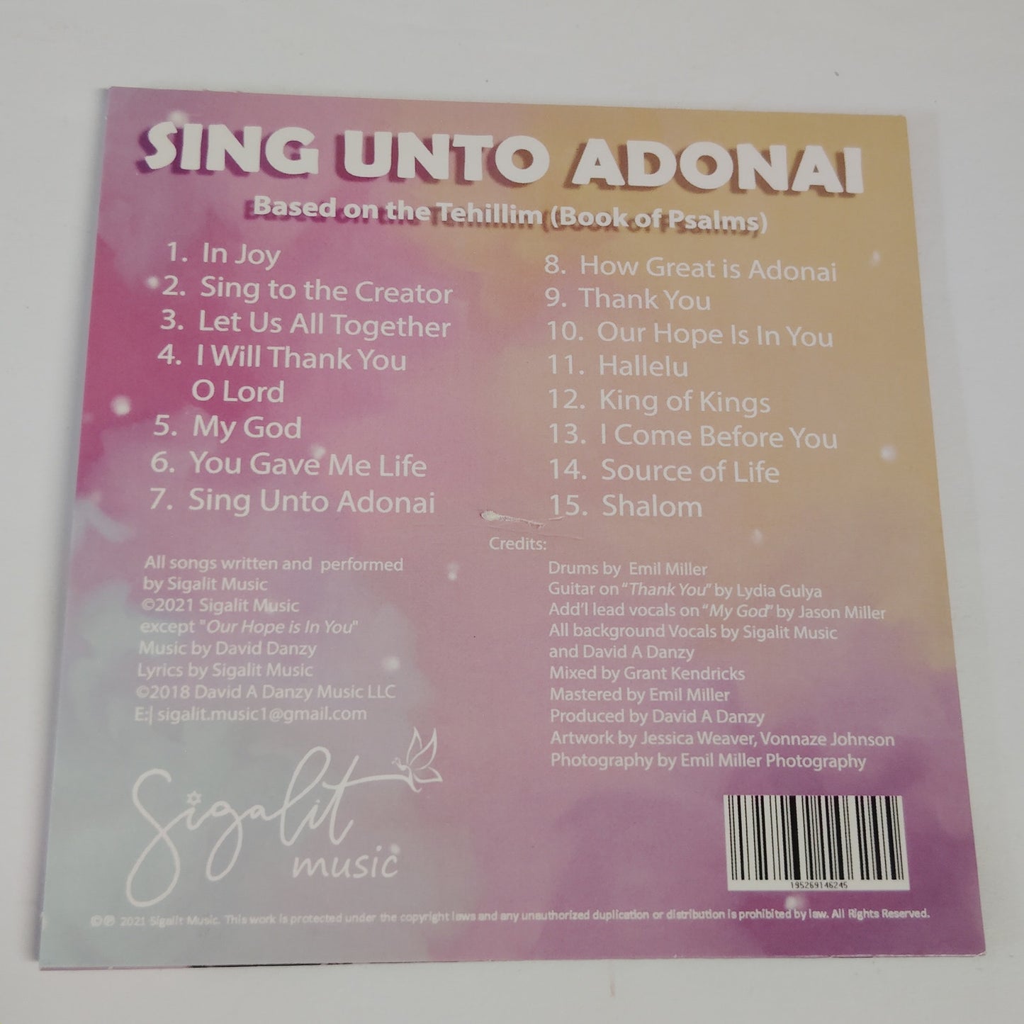 Sigalit Music “Sing Unto Adonai” Messianic Worship CD Hebrew‑English 2021