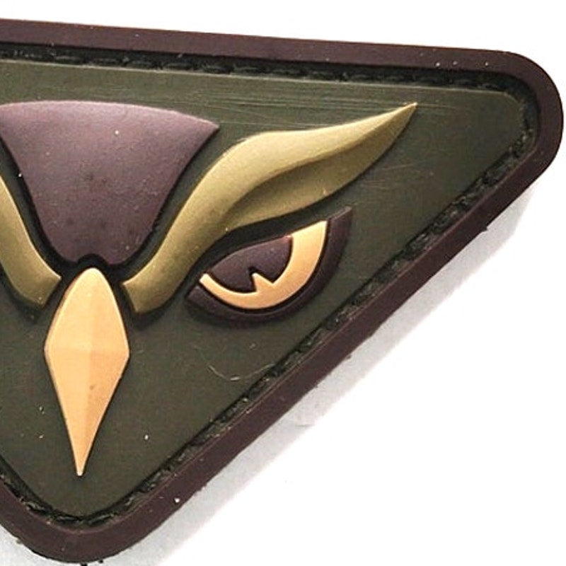 MSM Owl Head PVC Morale Patch Novelty Green Variant 3" × 1‑3/4" Hook Back