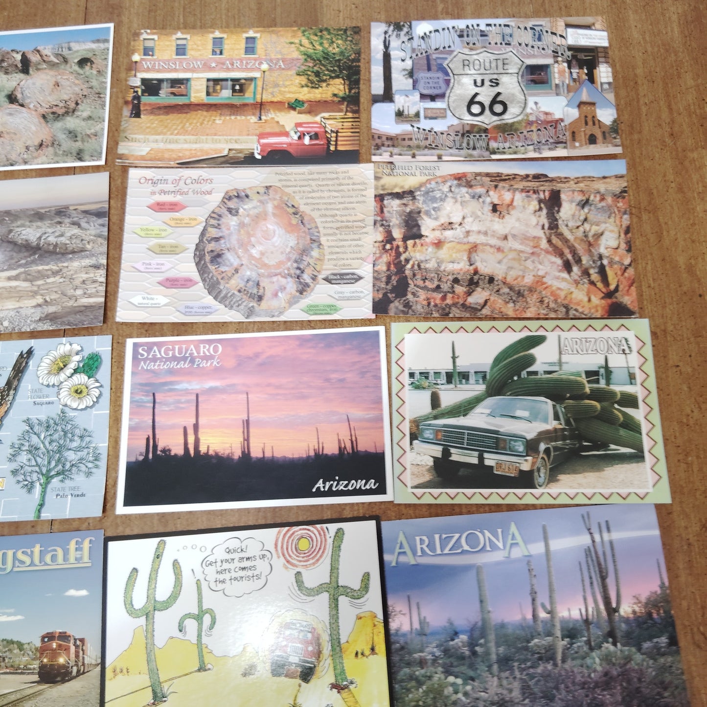 24 PCS VTG Arizona Postcard Collection - Grand Canyon, Route 66 Ephemera Lot