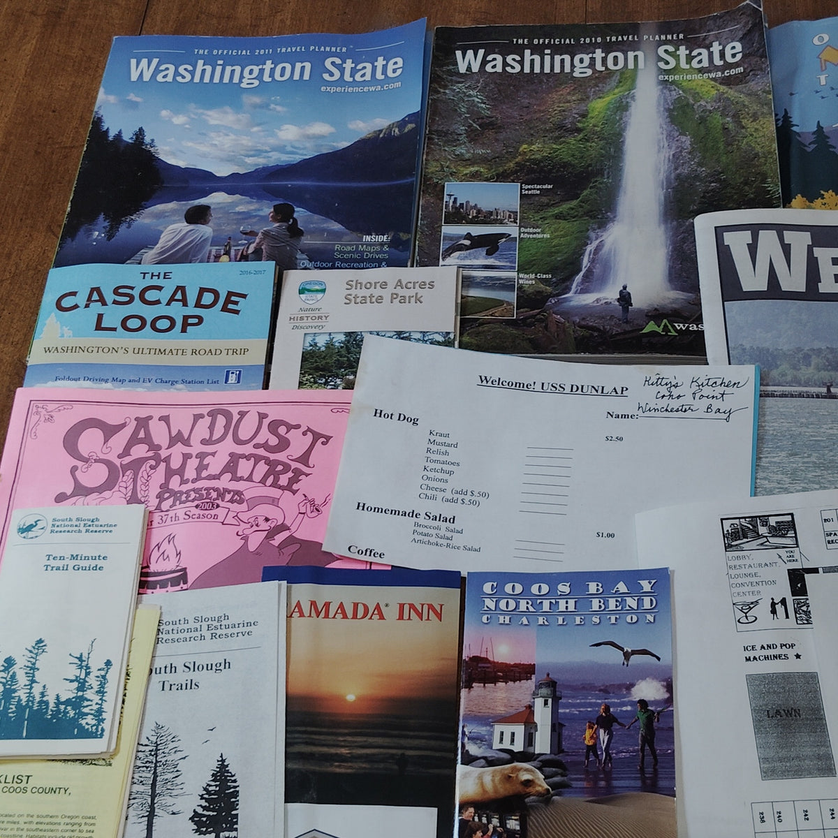 Vintage WA & OR Travel Ephemera Lot - Brochures, Guides & Maps from Estate