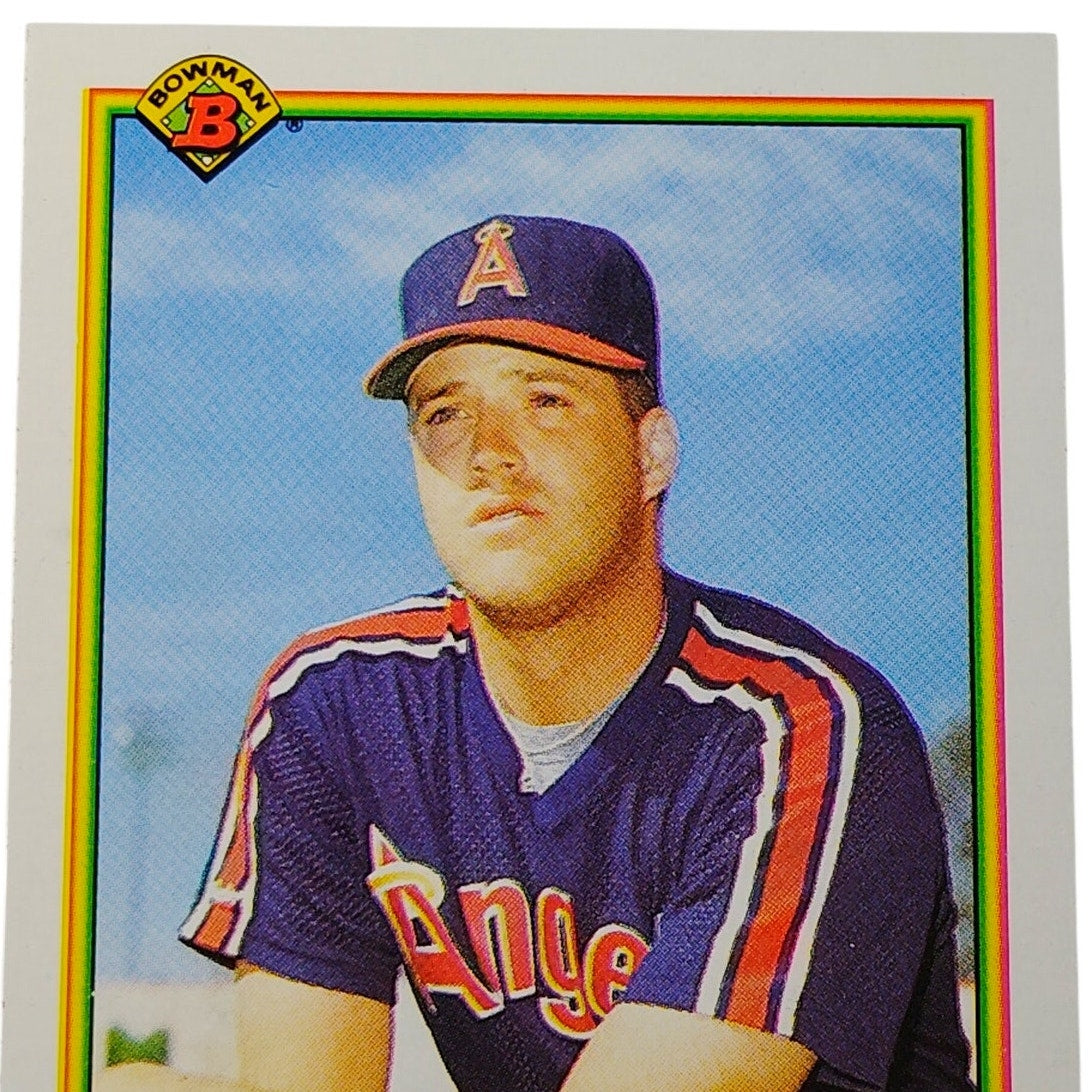 1990 Bowman Lee Stevens RC #300 California Angels Rookie 1B MLB Baseball Card NM