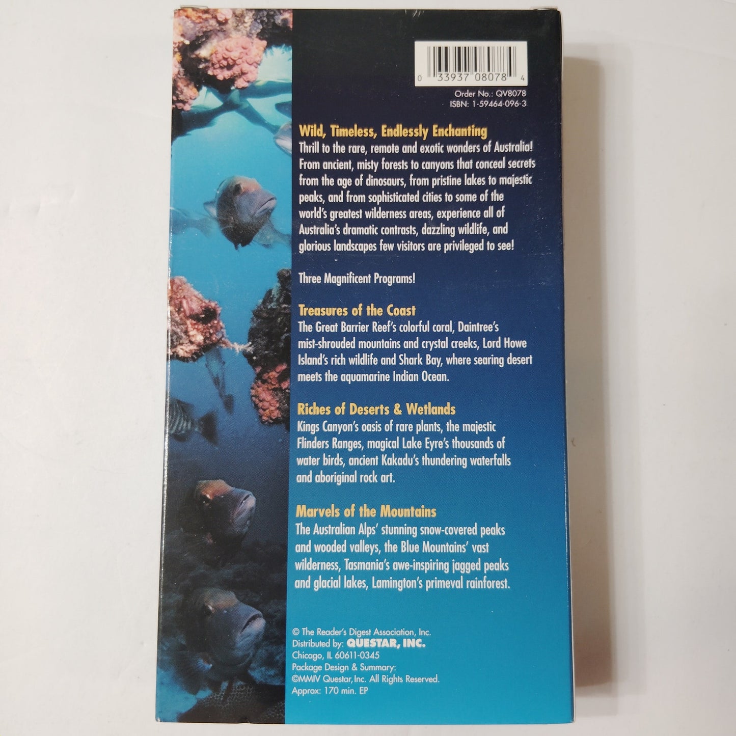Australia the Beautiful VHS 2004 Questar Reader’s Digest 170‑Minute Documentary