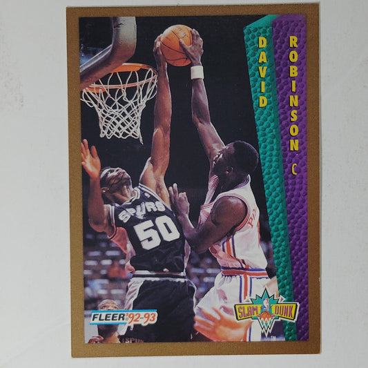 1992-93 Fleer David Robinson Card No. 288 – Slam Dunk – Spurs – VG/EX
