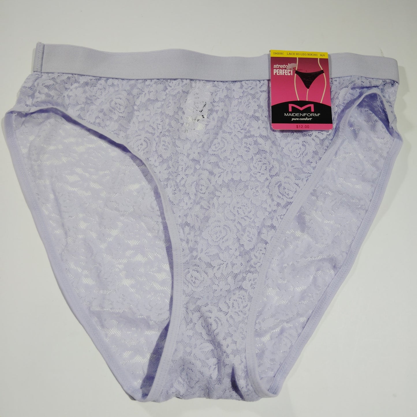 Maidenform Pure Comfort Lace Hi-Leg Bikini – Urban Lilac – Size M – Women’s