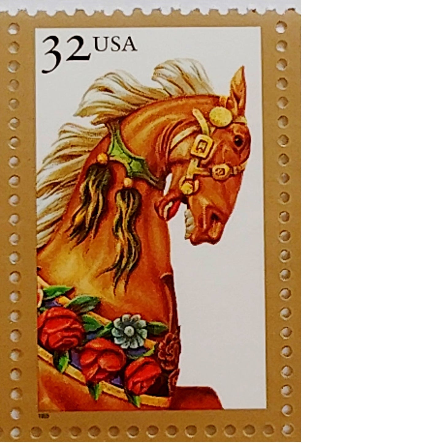 Block of 10 – 1995 USA 32¢ Carousel Horses MNH Scott 2976–2979