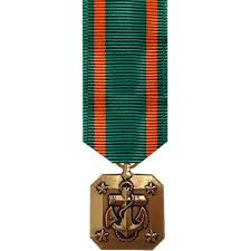 Mini Navy Marine Corps Achievement Award Medal, 11/16"SQ x 2-1/4"H Overall