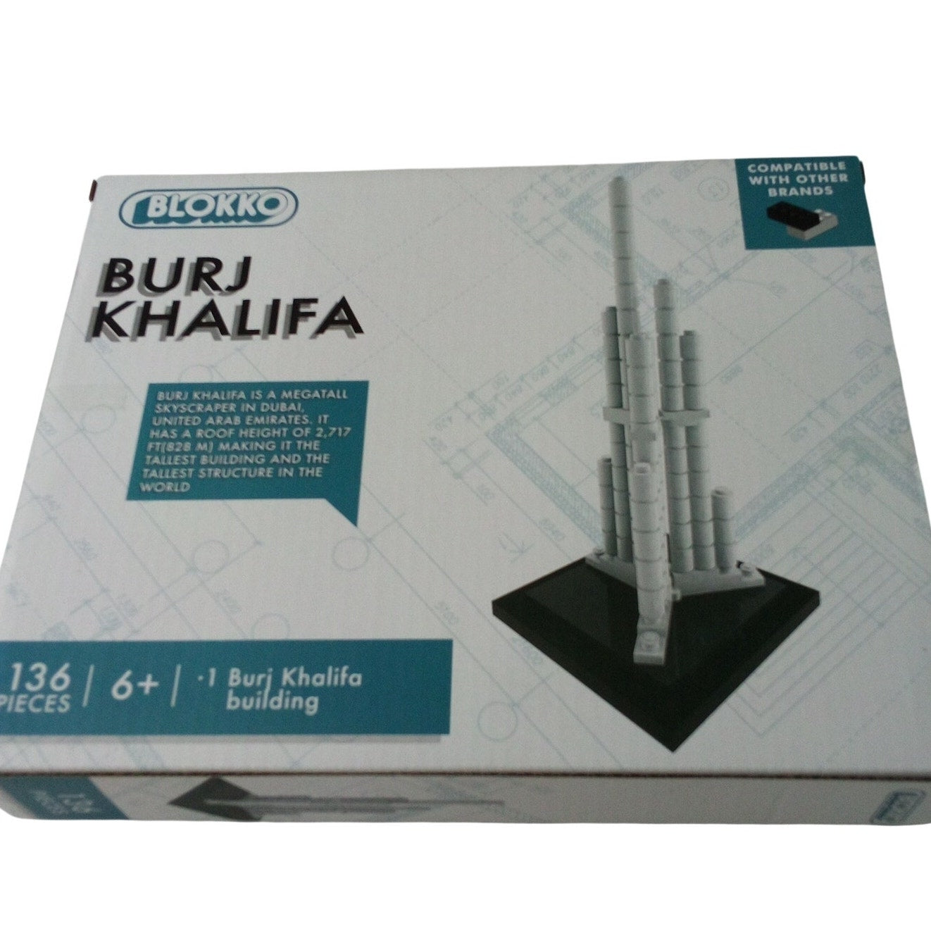 Blokko Burj Khalifa 3D Block Building Puzzle – 136 Pieces – Ages 6+