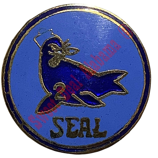 Vintage Navy Seals Team 2 (Two) Hat, Lapel or Tie Pin, 1" Diameter