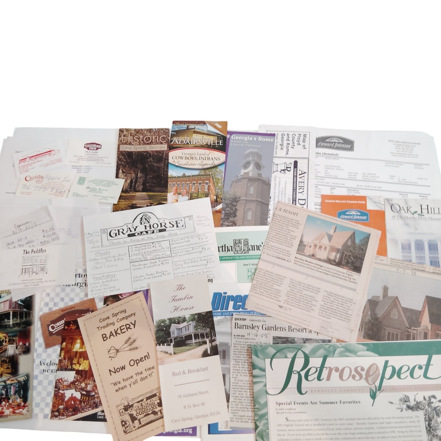 Vintage Cave Spring & Rome, GA Travel Ephemera Lot - Tourist Brochures, Maps